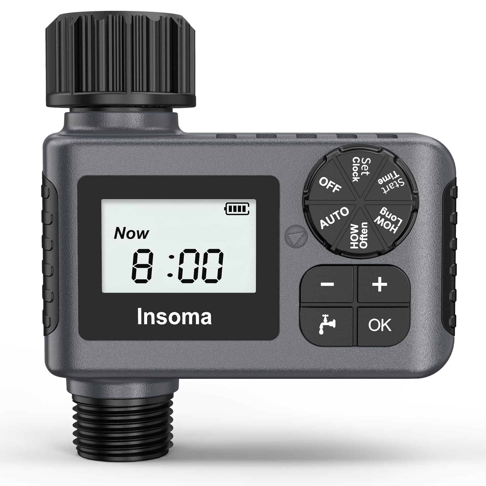 Outdoor Garden Hose Faucet Timers, Programmable Water Sprinkler Timer with Rain Delay/Manual/Automatic Drip Irrigation and Lawn Watering System for Yard, 1 Outlet