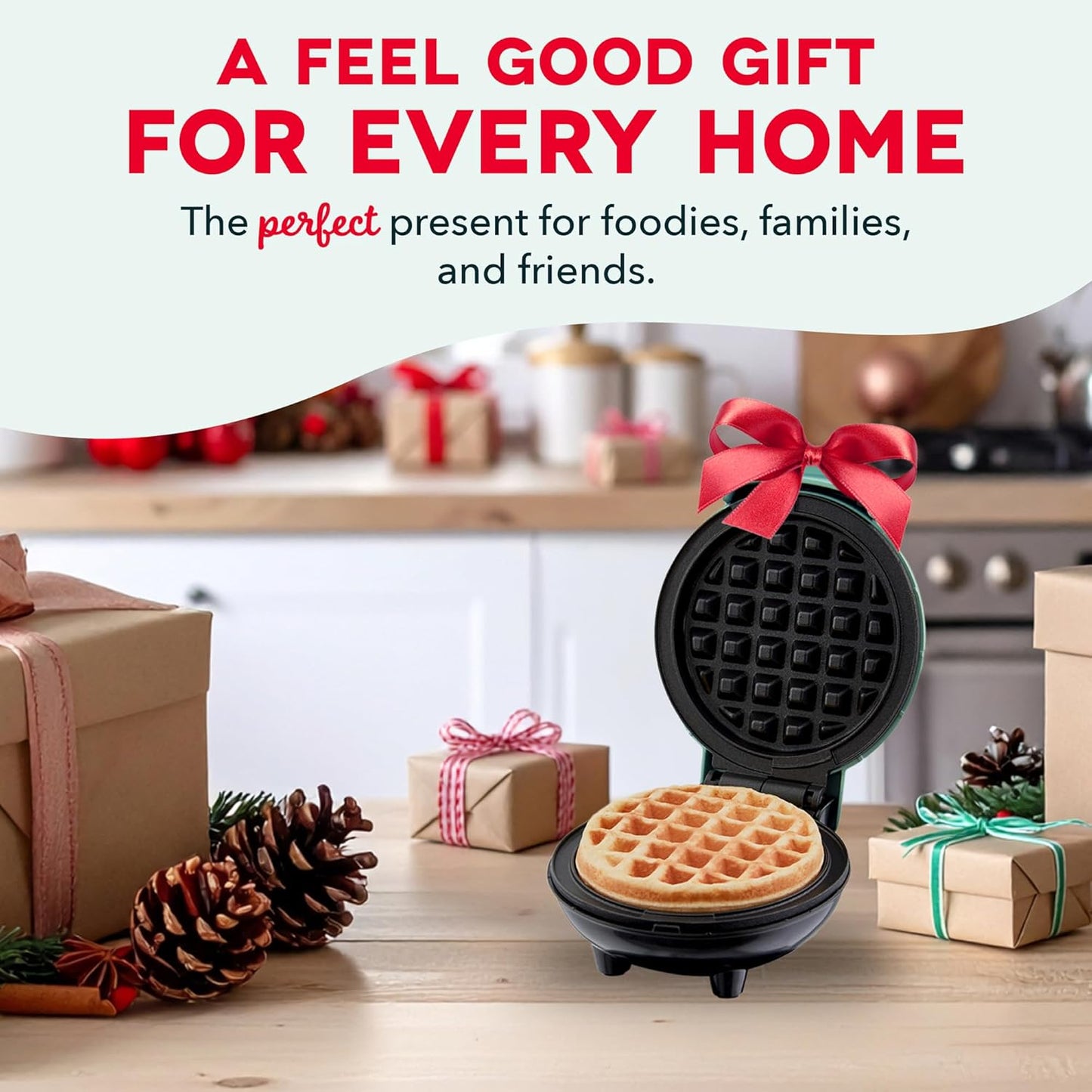Dash Mini Waffle Maker- Compact Electric Iron for Creative Homemade Treats - Nonstick Surface - Easy-to-Clean - Perfect for Kids & Families - Aqua