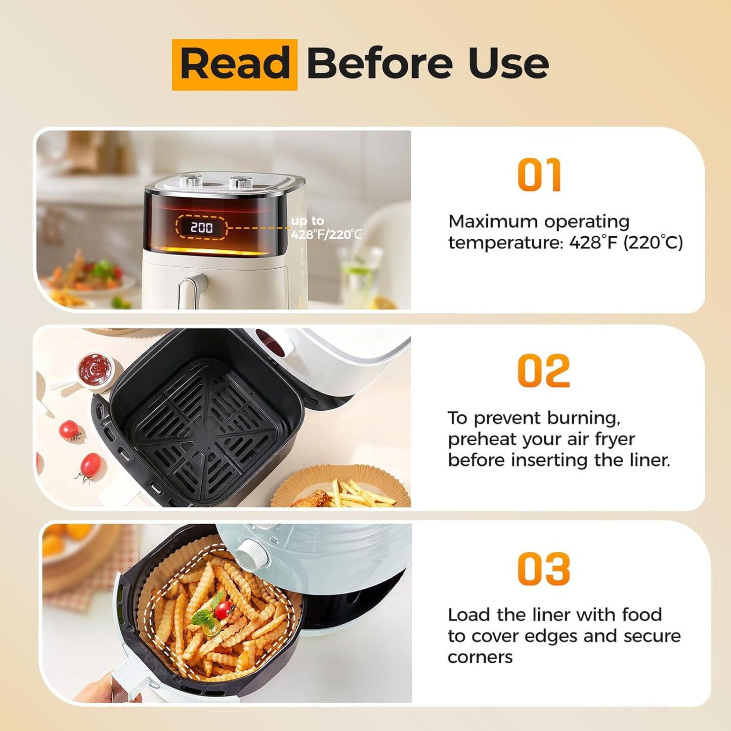 400 Pcs Air Fryer Liners Disposable, 8" Square Heavy-Duty Parchment Paper for 5-8 qt Airfryer Basket, Non-Stick & Grease-Proof Baking Liner for Oven Pan