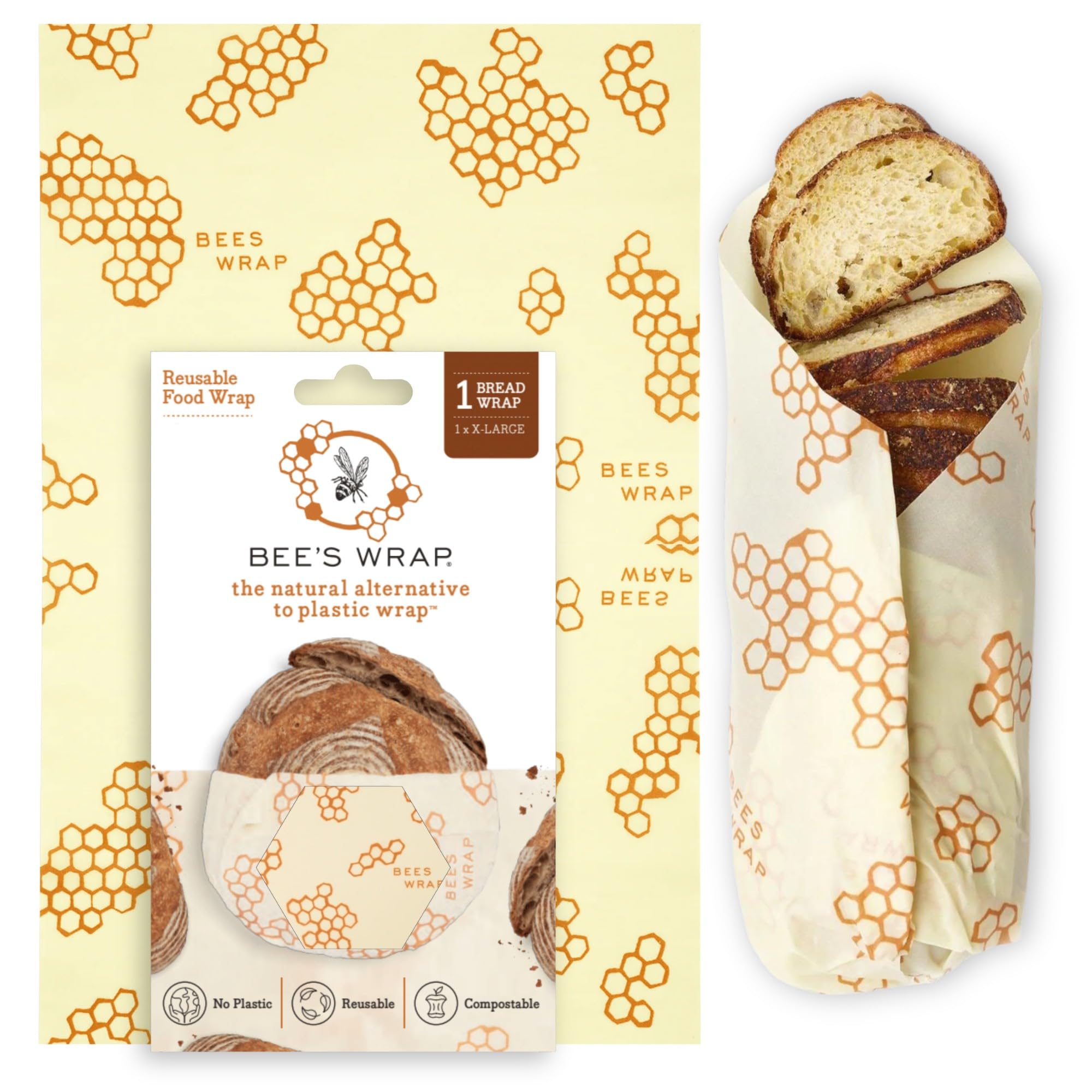 Bee's Wrap Beeswax Wraps for Bread - Beeswax Bread Wrap for Sourdough ...
