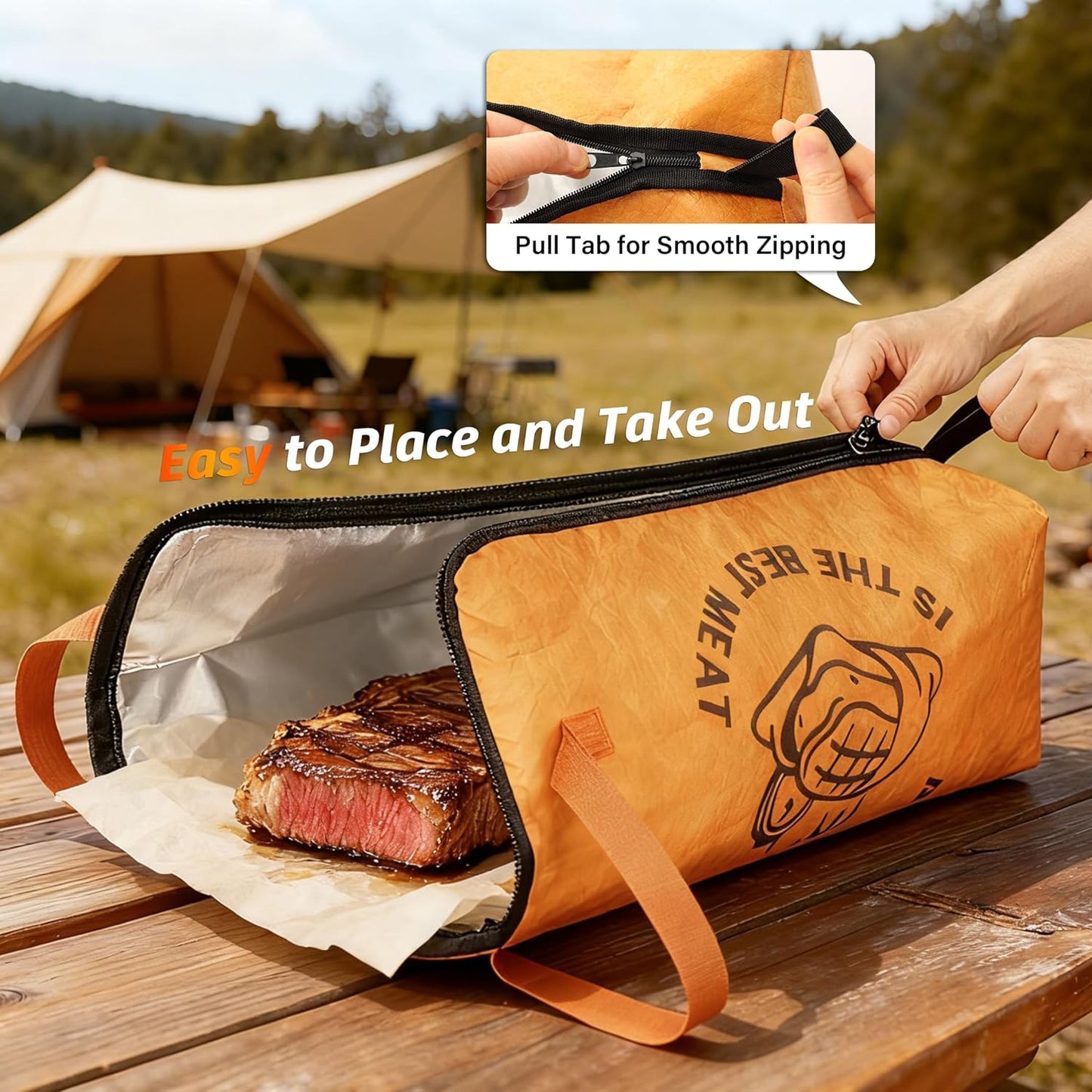 Bonviee 21” BBQ Blanket for Resting Meat, Insulated Smoker Bag for Turkey, Brisket & Pork, Keeps Meat Juicy, Great Thanksgiving for Dad, Hunters & Men Who Have Everything (21in, 1PCS)