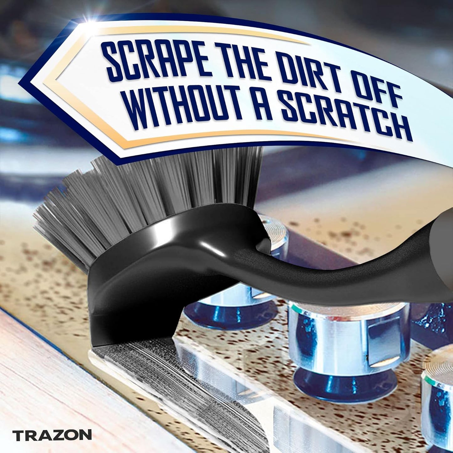 Dish Brush Set of 4 - Kitchen Scrub Brushes with Non-Slip Long Handle for Cleaning, Scrubber, Dishwashing, Dishes, Bottles, Straws, Cups, Pots & Sink, Black