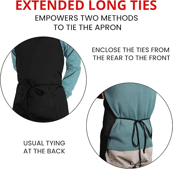 Utopia Kitchen 10 Pack Bib Apron Adjustable with 2 Pockets, Water and Oil Resistant, Cooking Kitchen Chef Apron for Women Men