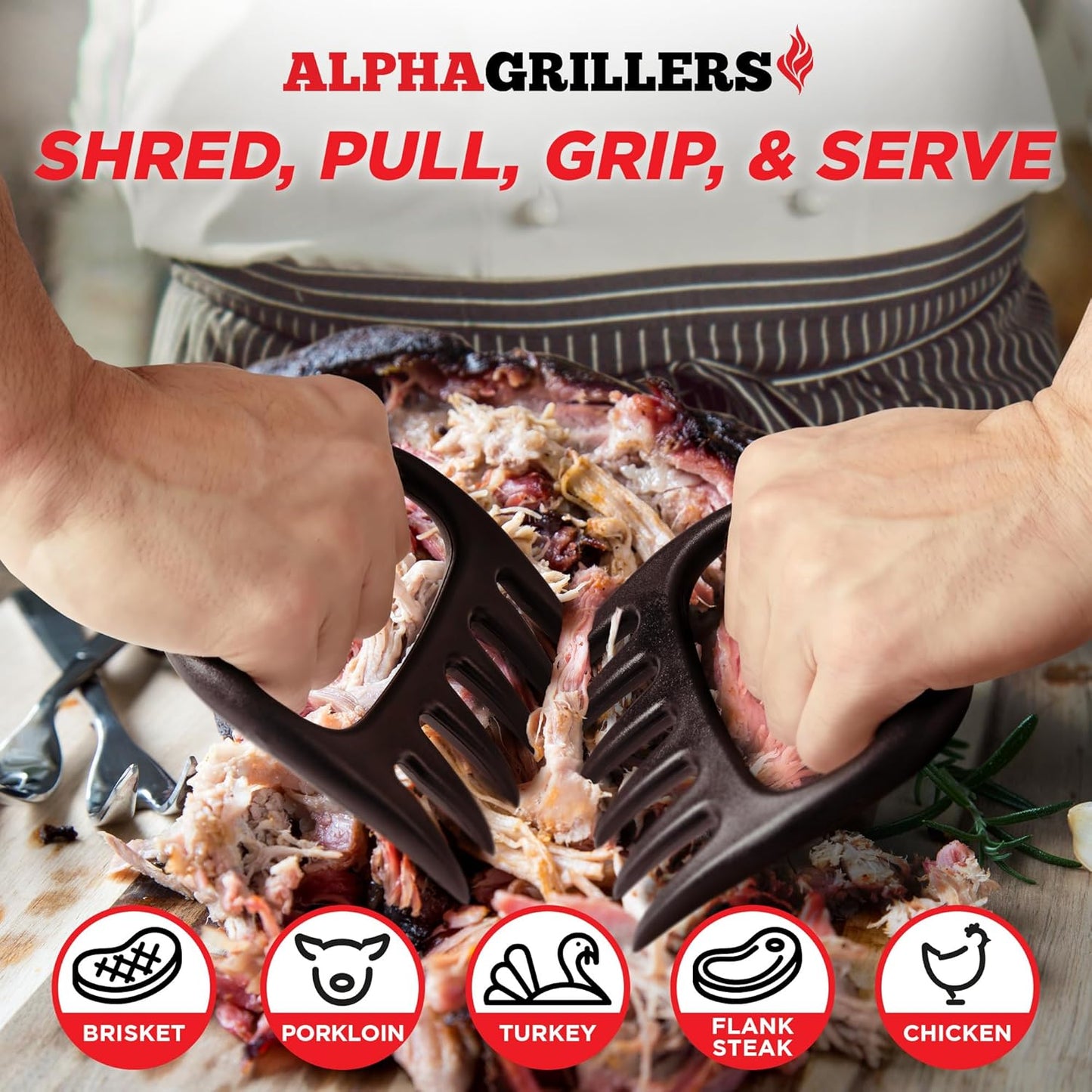 Alpha Grillers Meat Shredder Claws - Grilling and Smoker Accessories Gifts for Men Valentines Day Gifts for Him