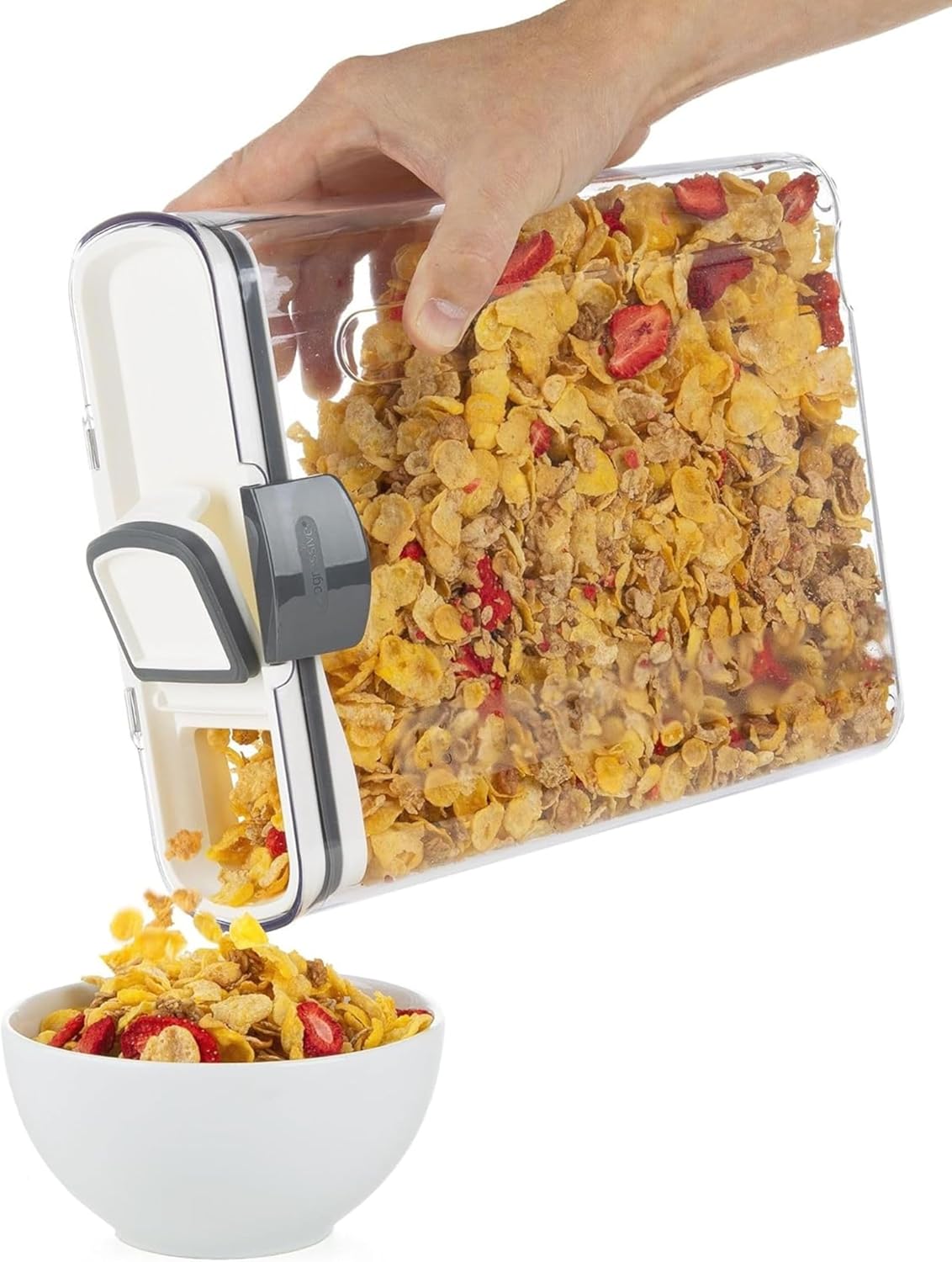 ProKeeper+ Airtight Food Storage Container Set – Clear Plastic Flour and Sugar Canister Set with Magnetic Accessories for Kitchen Organization (Grey, 9-Piece)