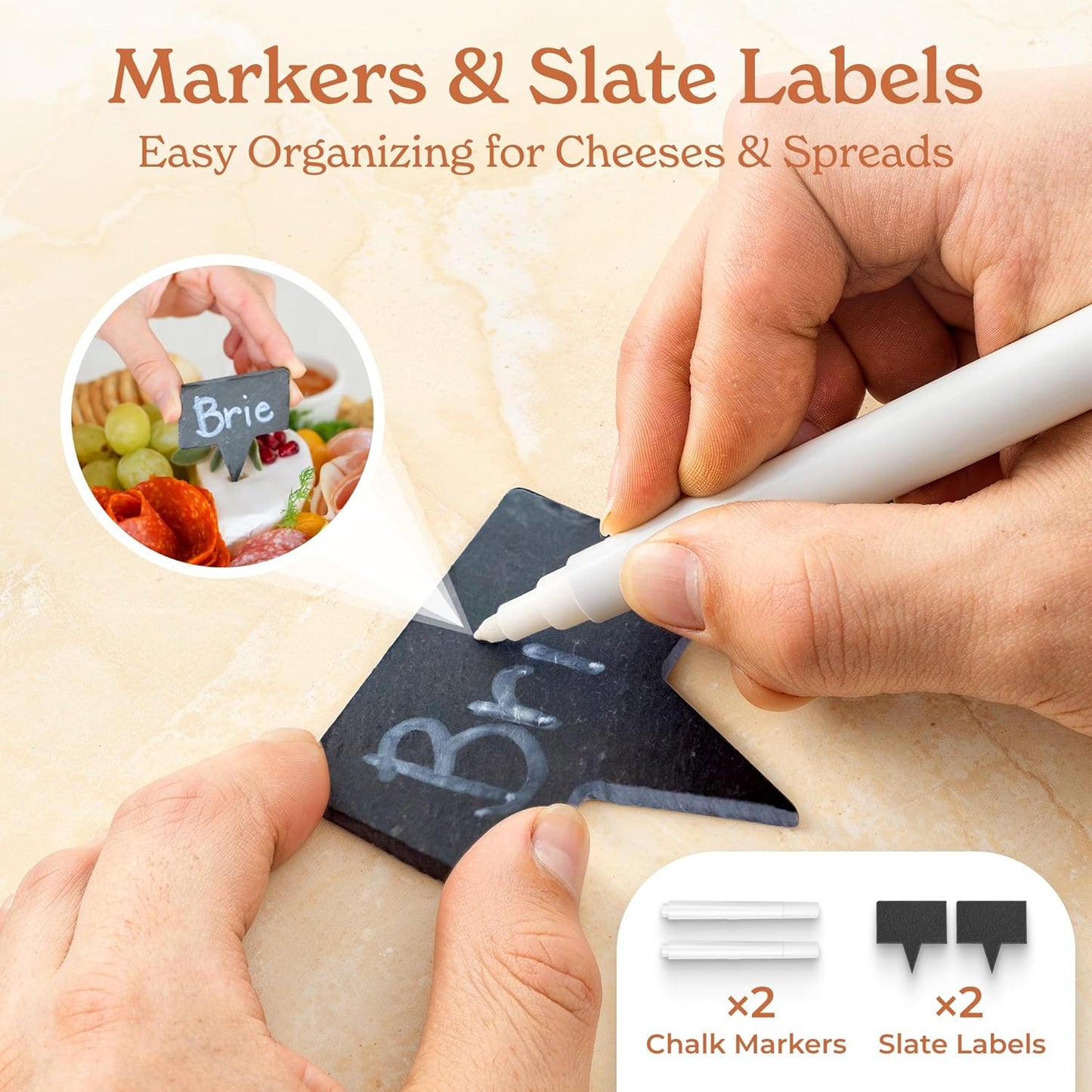 SMIRLY Charcuterie Boards Set - Large Bamboo Cheese Board Set - House Warming Gifts New Home, Wedding Gift for Couple, Bridal Shower Gift, Birthday Gifts for Women