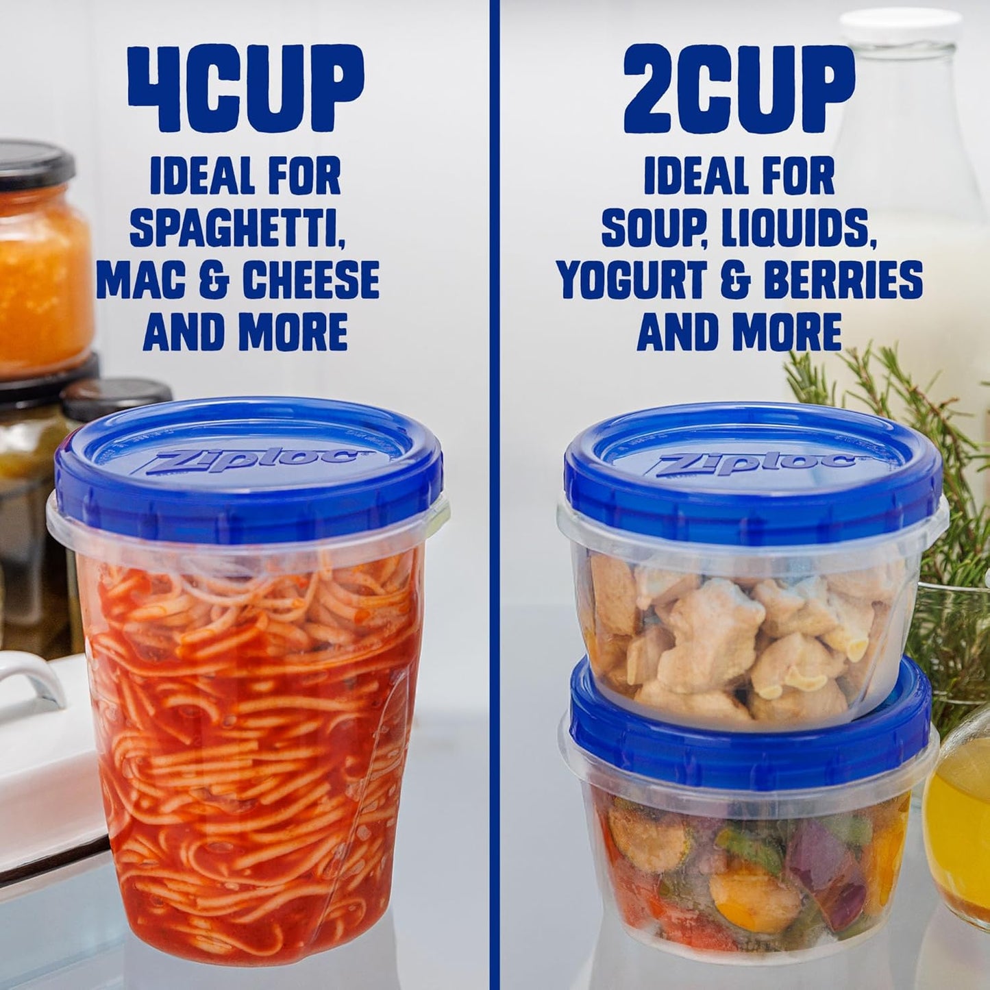 Ziploc Brand Twist n Loc Food Storage Containers, Leak Resistant Design, Small Round, 9 count