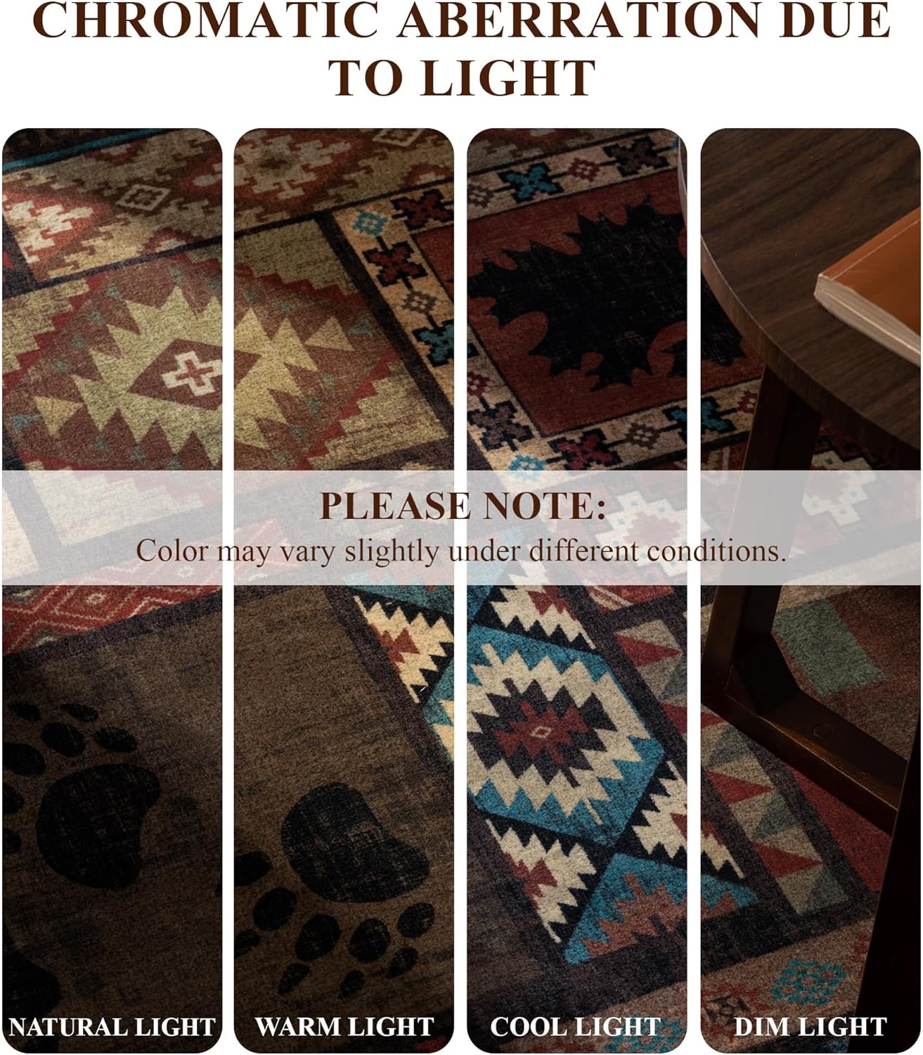 Hallway Runner Rug 2x6 Indoor Door Mat - Bear Rustic Cabin Non-Slip Entryway Rug, Low Pile Tribal Print for Kitchen, Bedroom