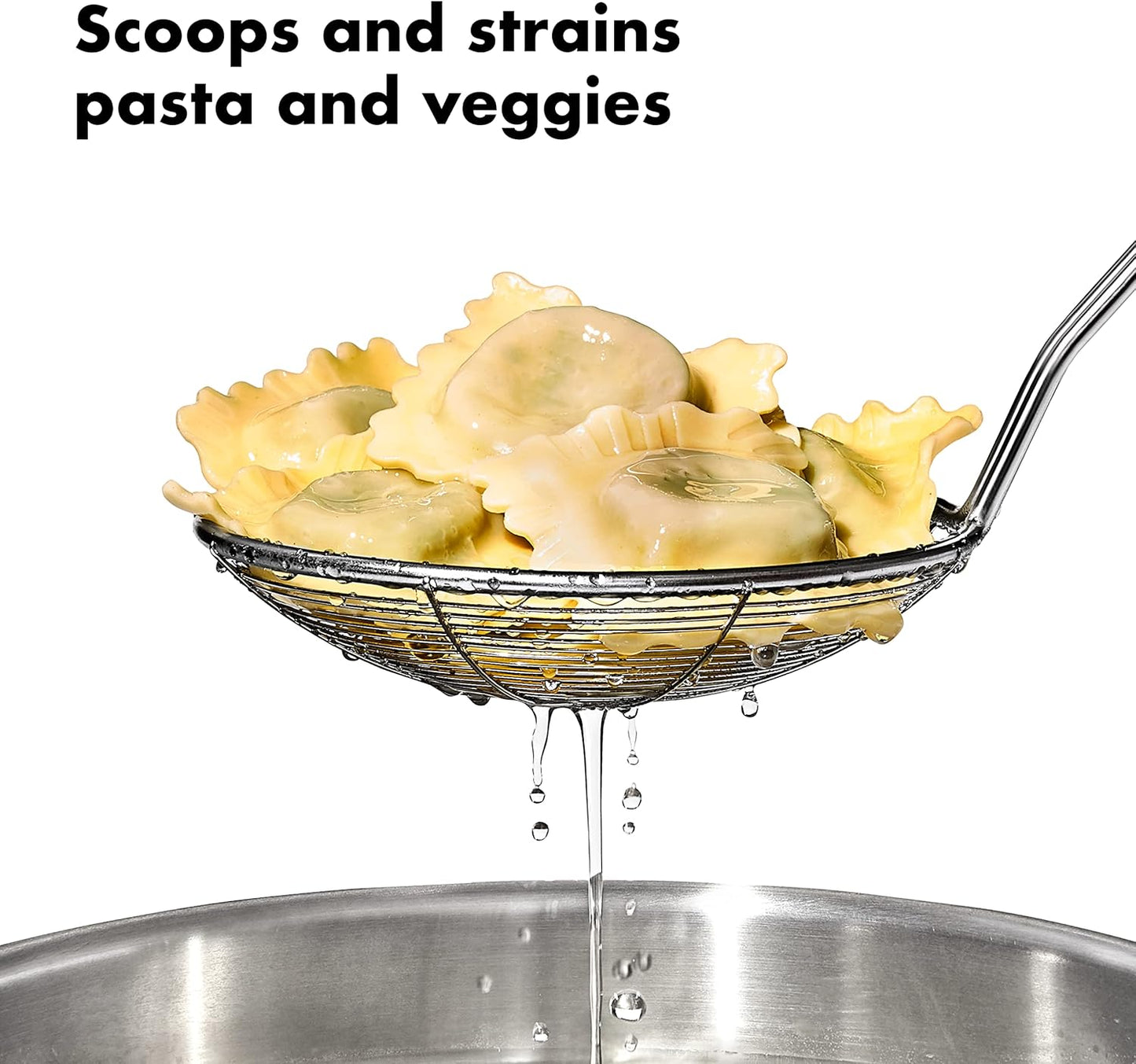 OXO Good Grips Stainless Steel Spider Scoop & Strain Skimmer,Black