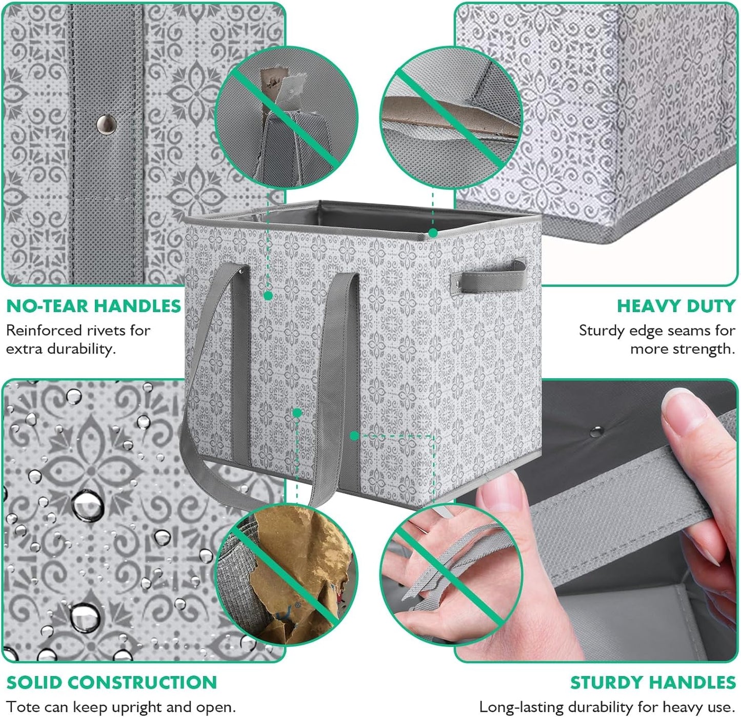 WISELIFE Reusable Grocery Bags [3 Pack],Large Grocery Tote Bag Water Resistant Shopping Bags Foldable Grocery Bag for Clothes,Shoes and Picnic