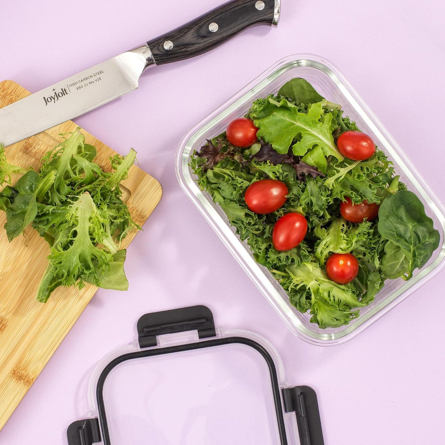 JoyJolt 24pc Borosilicate Glass Storage Containers with Lids | 12 Airtight/Freezer Safe Food Storage Containers for Pantry and Kitchen | Meal Prep Container for Lunch | Glass Tupperware Set