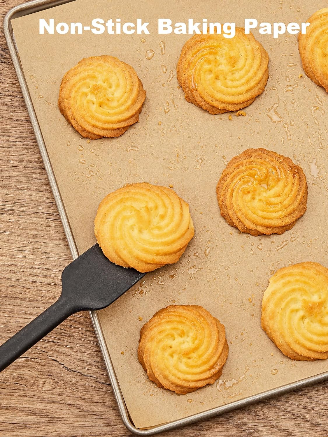 SMARTAKE 200 Pcs Parchment Paper Baking Sheets, 12x16 Inches Non-Stick Precut Baking Parchment, for Baking Grilling Steaming Bread Cup Cake Cookie and More (Unbleached)