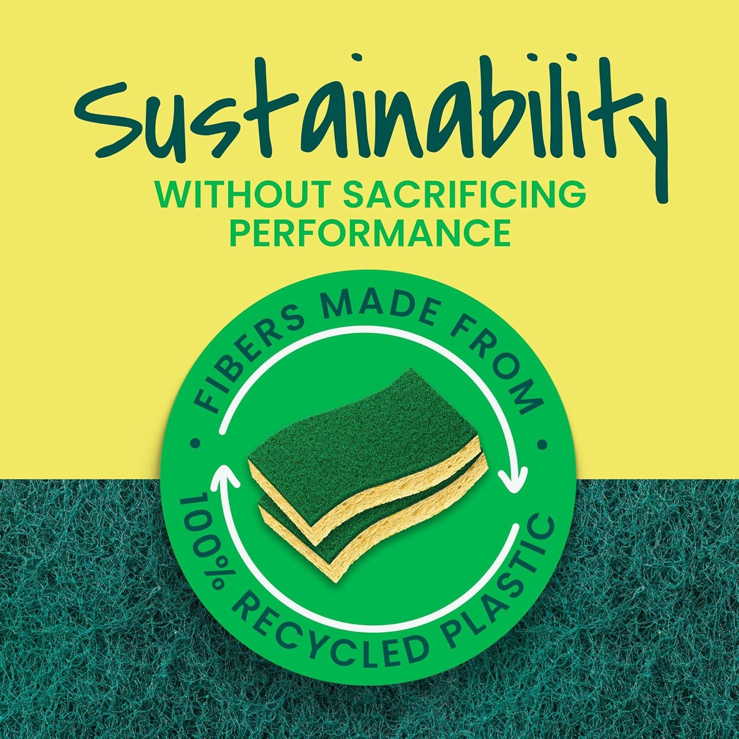 Scotch-Brite Heavy Duty Scrub Sponge, 6 Kitchen Sponges Designed for Tough Messes in the Kitchen that Last 3X Longer*, Best for Cast Iron Skillets and Outdoor Grills, Flexible, Durable, and Strong