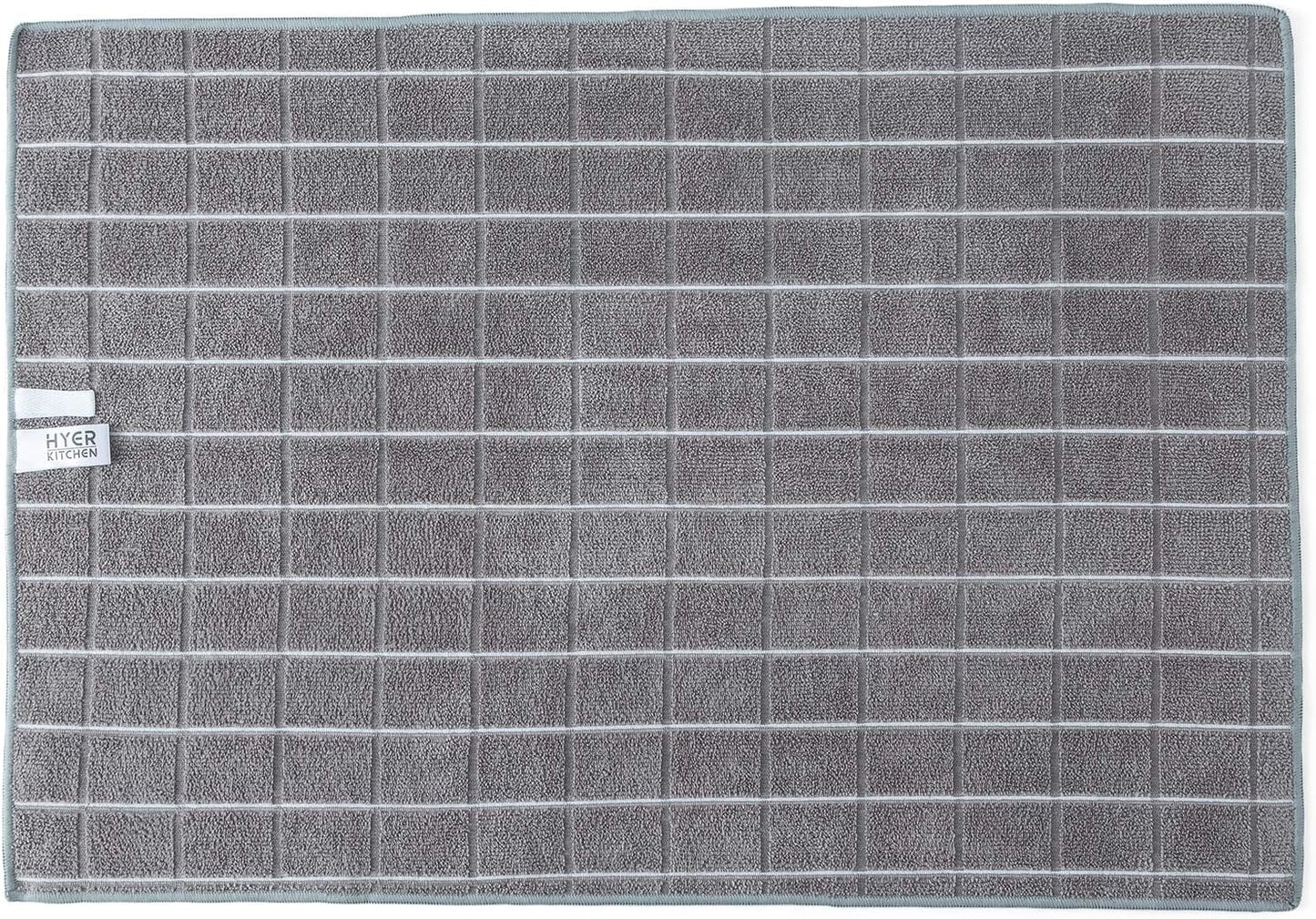 Microfiber Dish Towels - Soft, Super Absorbent and Lint Free Kitchen Towels - 8 Pack (Lattice Designed Gray Colors) - 26 x 18 Inch