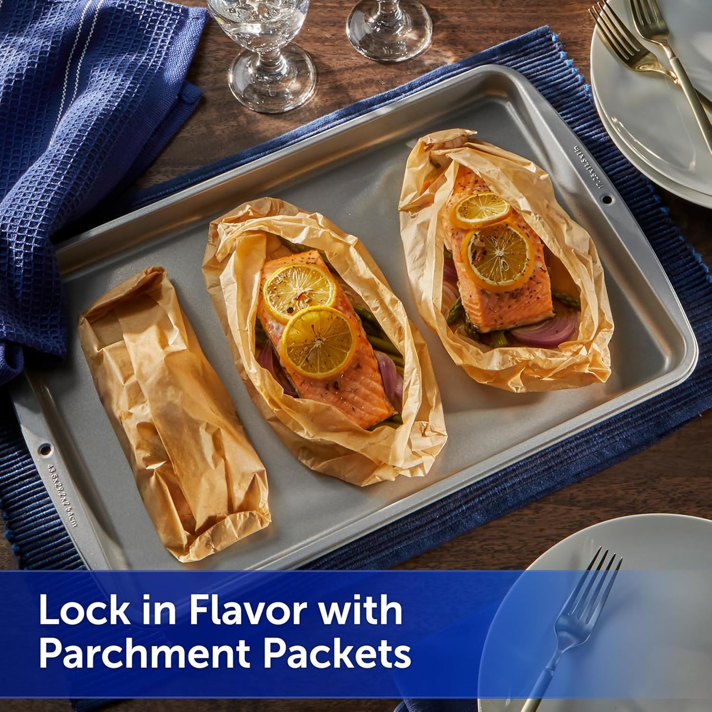 Reynolds Kitchens Unbleached Parchment Paper Roll, Non Stick Parchment Paper for Cooking and Baking, Oven Safe up to 425 Degrees, Chlorine-Free, 45 Feet x 12 Inches, 45 Total Sq. Ft.