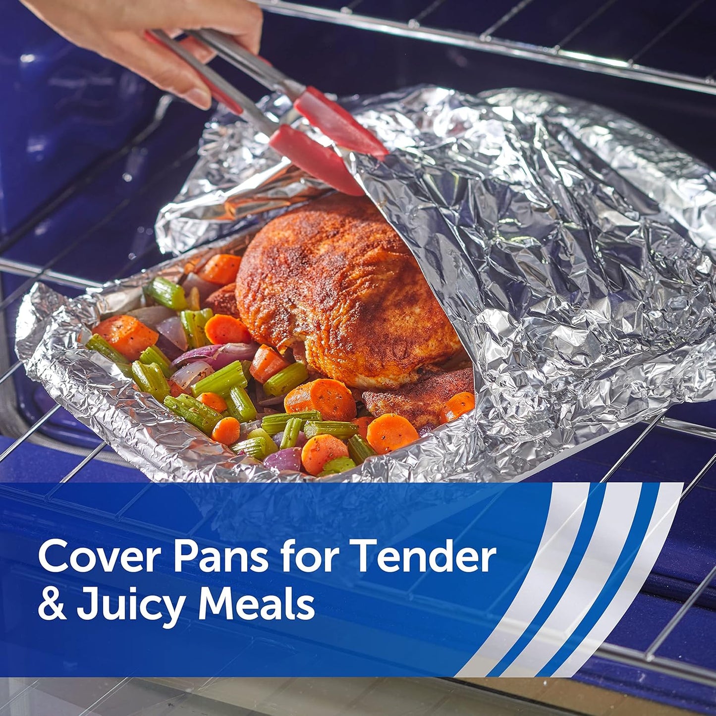 Reynolds Wrap Heavy Duty Aluminum Foil Roll, Thick Heavy Duty Foil for Added Strength and Durability, Secure Easy Open and Close Tab, 12 Inches Wide, 130 Sq. Ft.